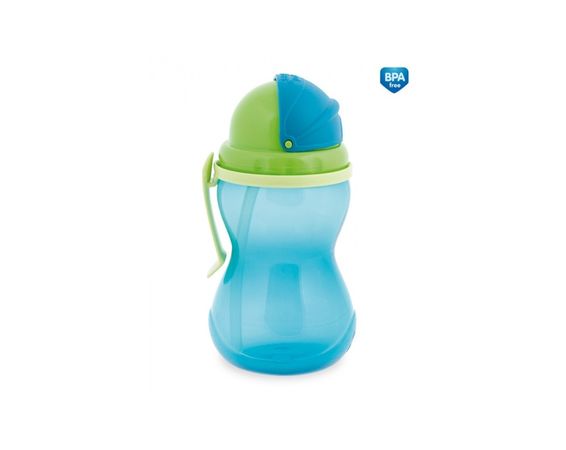 Canpol Babies Športová fľaša so slamkou, modrá 370ml